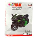 Motocykl Do Składania Skręcania Metal 1:14 DIY Pomarańczowo-Zielony