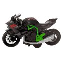 Motocykl Do Składania Skręcania Metal 1:14 DIY Zielono-Czarny