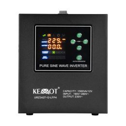 Zasilacz awaryjny KEMOT PROsinus-1500-LFP4 przetwornica z czystym przebiegiem sinusoidalnym i funkcją ładowania 12V 230V 1500VA/