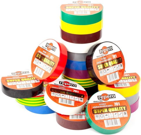 TAŚMA IZOLACYJNA REPERO 701 CZEROWNA 19MMX20M