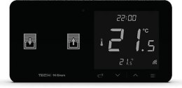 Przewodowy regulator pokojowy z włącznikiem rolet czarny WZR-02ML Tech Sterowniki