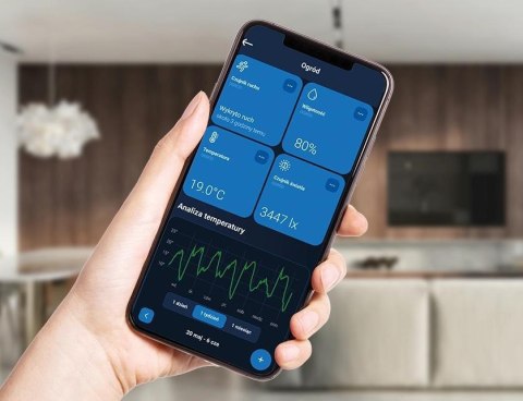 Przewodowy regulator pokojowy z włącznikiem rolet czarny WZR-02ML Tech Sterowniki