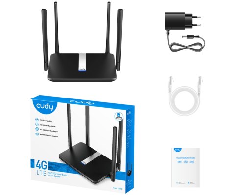 ROUTER 4G LTE LT500 2.4 GHz 5 GHz, 867 Mb/s + 300 Mb/s CUDY