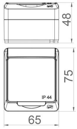 Hermes Gniazdo hermetyczne pojedyncze natynkowe z uziemieniem 16A IP44 z klapką dymną GNT 0321-01