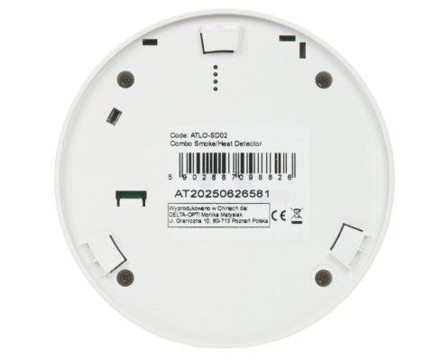 BEZPRZEWODOWA CZUJKA DYMU I CIEPŁA ATLO-SD02