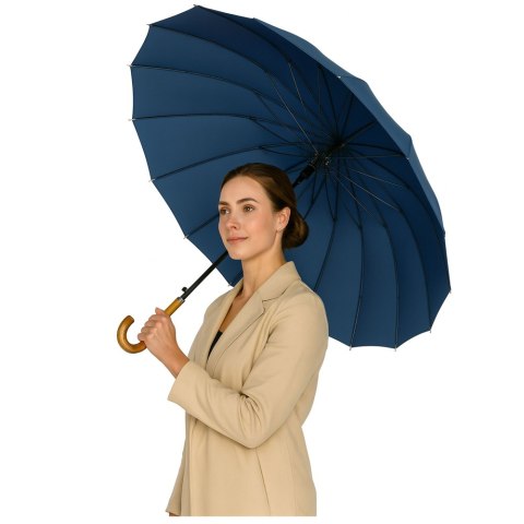 Duży Parasol Automatyczny Pokrowiec Na Ramię 24-Żeberkowy Granatowy 115 cm
