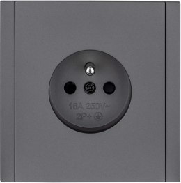 Gniazdo pojedyncze z uziemieniem szare WESA - CC TR 13X