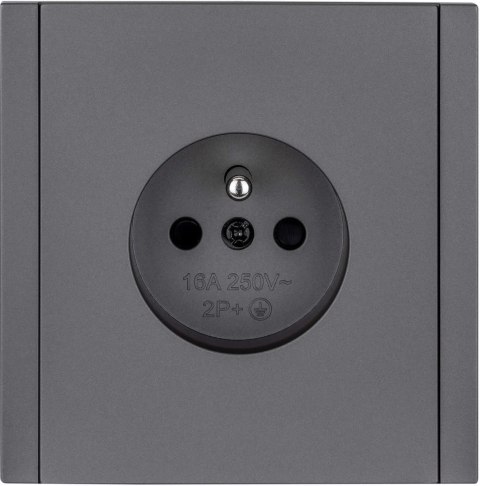 Gniazdo pojedyncze z uziemieniem szare WESA - CC TR 13X