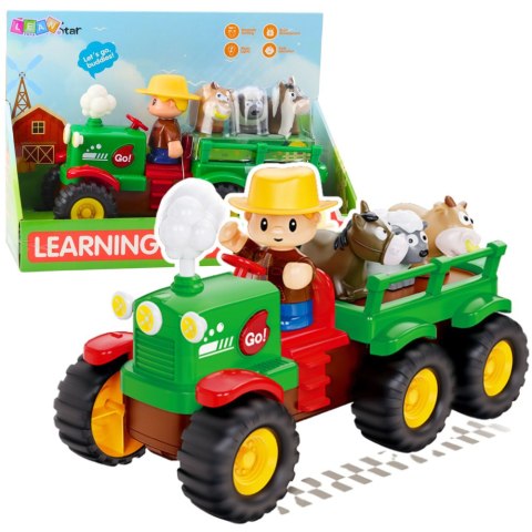 Traktor Edukacyjny Interaktywny Dla Malucha Zwierzęta Światła Dźwięki