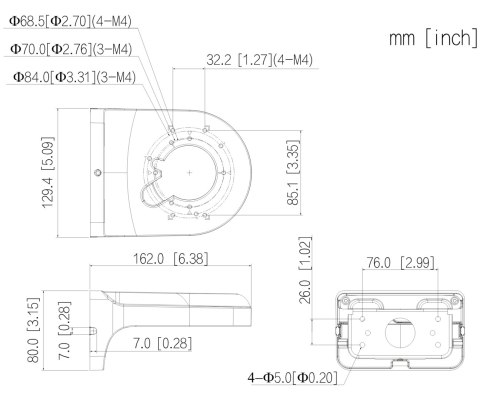 UCHWYT DO KAMER KULISTYCH PFB2204W DAHUA