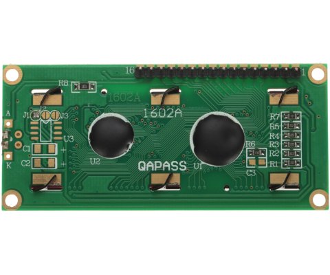 WYŚWIETLACZ LCD 2X16 ZNAKÓW LCD-AC-1602E-YIY/G-E6 ZIELONY JUSTPI