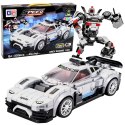 Klocki Konstrukcyjne Samochód Wyścigowy Robot 2W1 Biały 320 el.