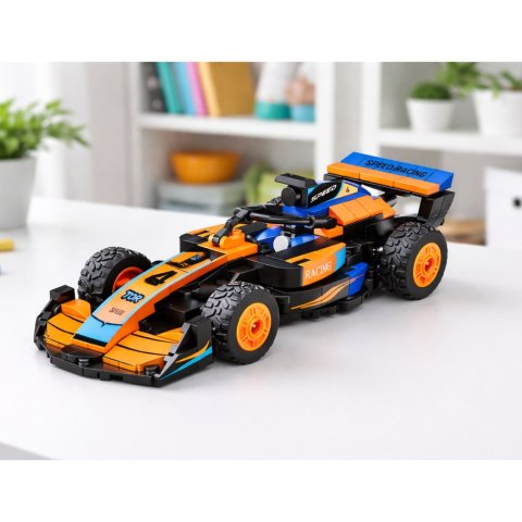 Klocki Konstrukcyjne Wyścigówka Auto Robot 2W1 Pomarańczowa 322 el.