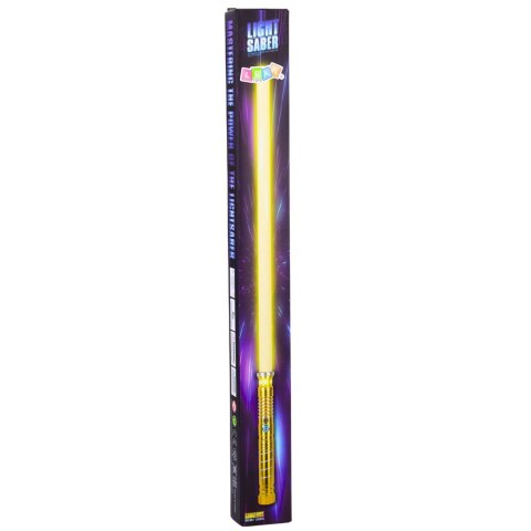 Miecz Laserowy Świetlny LED Z Dźwiękami Metalowa Rękojeść 75 cm