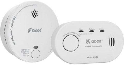 Zestaw 2 czujek KIDDE czadu i dymu