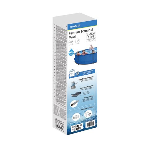 Basen stelażowy AVENLI okrągły 366x76 zestaw