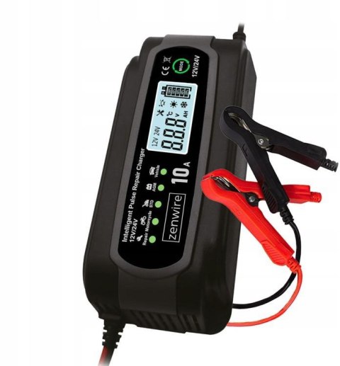 Prostownik Ładowarka Akumulatorów Samochodowy z Funkcją Naprawy 12V 24V 10A Zenwire JMD-10