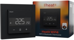 Termostat Heatit WiFi6 Black Matt Wi-Fi Thermostat 3600W 16A