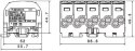 Blok rozdzielczy - odgałęźny Al/Cu 80150 SIMBLOCK szary SCB 25-5X 81500002