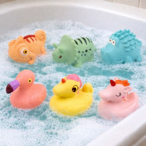 Zestaw Gumowe Zwierzątka Edukacyjne Do Kąpieli Zabawy Pastelowe 6 szt.