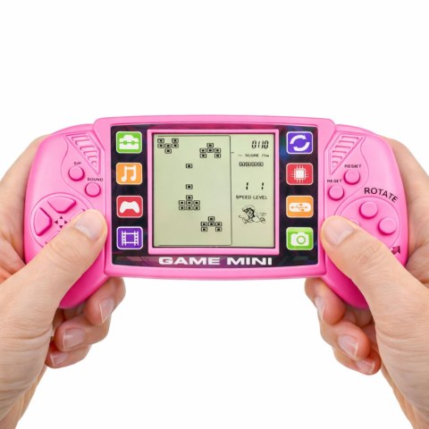 Elektroniczna Gra Konsola Do Gry Tetris Przenośna LCD Różowa