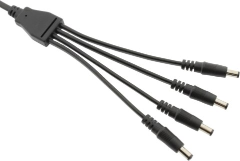 Splitter DC ESPE 1x4 gniazdo DC 2,1/5,5 / 4 x wtyk prosty DC 2,1/5,5