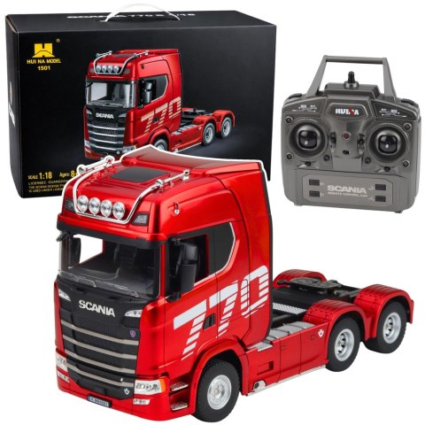 Ciągnik Siodłowy Scania Zdalnie Sterowany RC Huina 1501 Czerwony 1:18