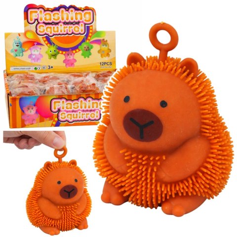 Gniotek Sensoryczny Do Odbijania Ściskania Kapibara Świecąca LED Brązowa