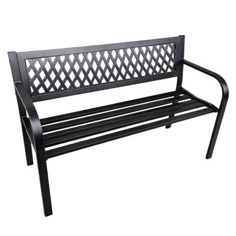 Ławka Ogrodowa Parkowa Taras Ogród Metalowa Oparcie Czarna 120 cm