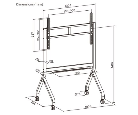 MOBILNY UCHWYT MONITORA BRATECK-TTF19-69FW BRATECK