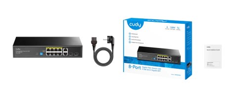 SWITCH POE GS1010PS2 8-PORTOWY + 2X UPLINK + 2X SFP CUDY