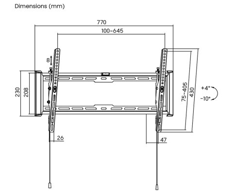 UCHWYT DO TELEWIZORA LUB MONITORA BRATECK-LP77-46T BRATECK