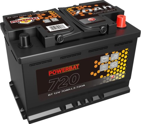 Akumulator AGM samochodowy START-STOP POWERBAT L3 12 V 70 Ah