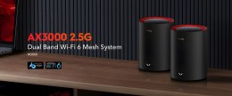 DOMOWY SYSTEM WI-FI MESH M3000(3-PACK)-BLACK Wi-Fi 6 2.4 GHz, 5 GHz, 574 Mb/s + 2402 Mb/s CUDY