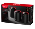 DOMOWY SYSTEM WI-FI MESH M3000(3-PACK)-BLACK Wi-Fi 6 2.4 GHz, 5 GHz, 574 Mb/s + 2402 Mb/s CUDY