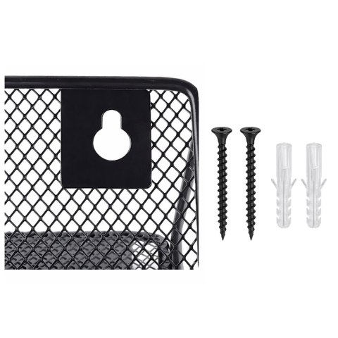 Metalowy Organizer Na Dokumenty Gazety Regał Na Ścianę 5 Przegród A4 Czarny