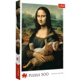 Puzzle - 500 - Mona Lisa i kot Mruczek - Trefl 37294