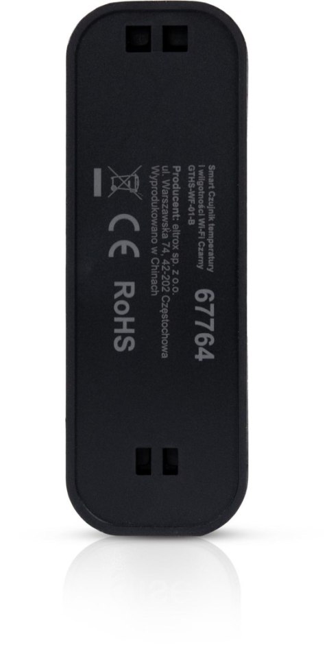 GISE Smart Czujnik temperatury i wilgotności Wi-Fi Czarny | Tuya | GTHS-WF-01-B