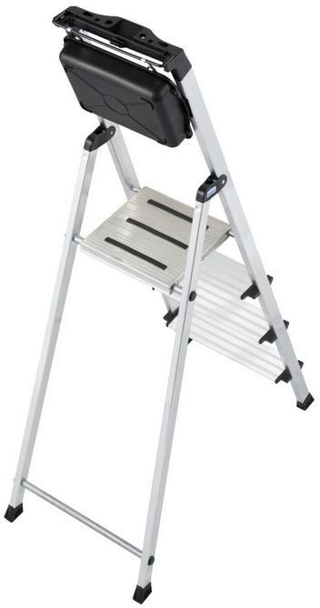 Drabina aluminiowa jednostronna Krause SECURY MultiGrip 1x4 z półką 126528