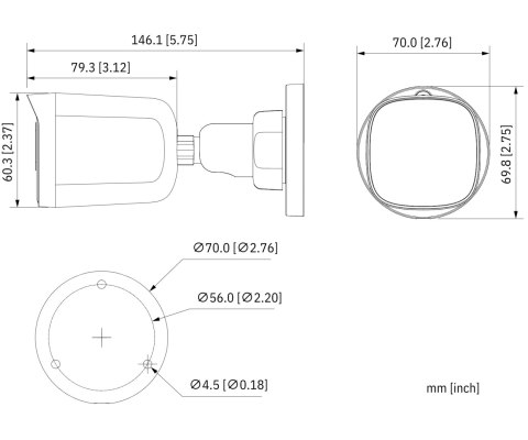 KAMERA AHD, HD-CVI, HD-TVI, PAL HAC-B1A51-U-0280B-S2 - 5 Mpx 2.8 mm DAHUA