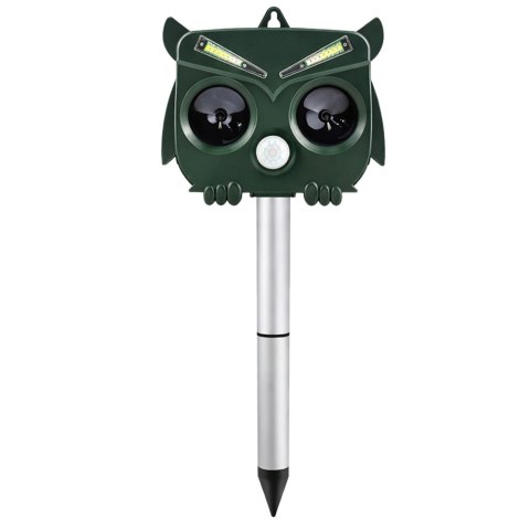 Solarny Odstraszacz Zwierząt Sowa Czujnik Ruchu Ultradźwięki Diody LED