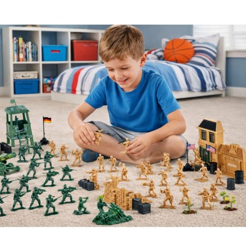 Baza Wojskowa Figurki Żołnierzyki Pojazdy Duży Zestaw Militarny 400 el.