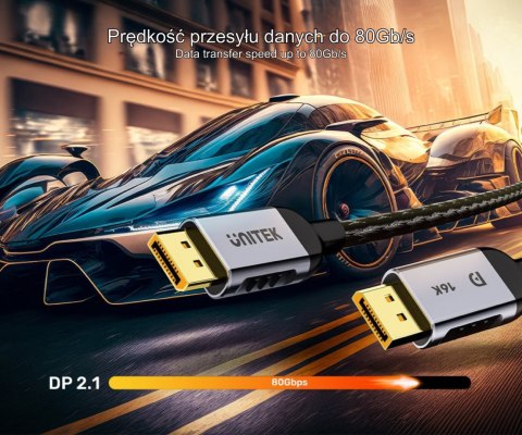 KABEL DISPLAYPORT C1626GY01-3M 16K @ 60 Hz, 3 m UNITEK