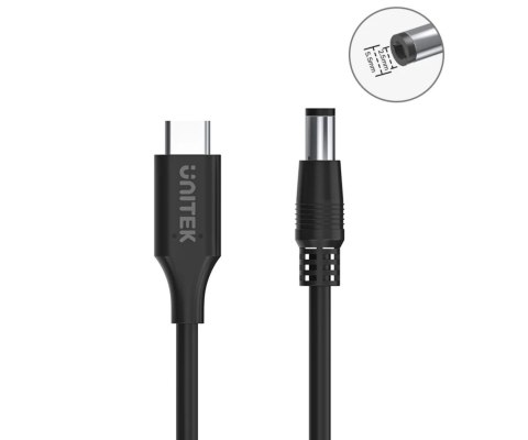 KABEL ZASILAJĄCY C14116BK-1.8M DC JACK 5.5 X 2.5 MM / USB-C 1.8 m UNITEK