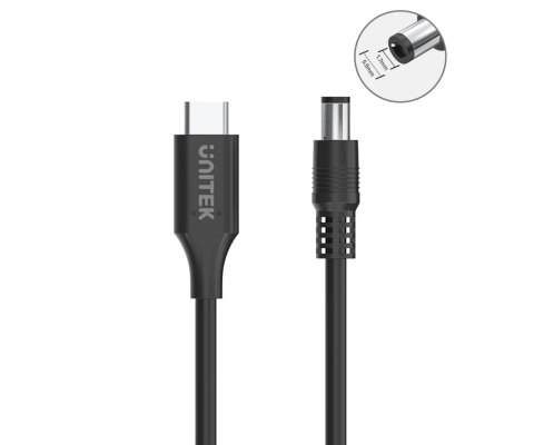 KABEL ZASILAJĄCY C14119BK-1.8M DC Jack 5.5 x 1.7 mm / USB-C 1.8 m UNITEK