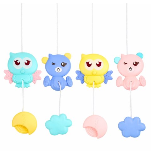 Karuzela Do Łóżeczka Projektor 2w1 Melodie Odgłosy Zwierząt Pilot Różowa