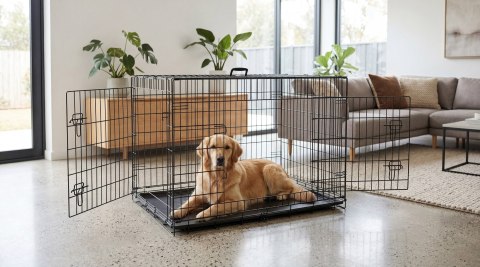 Metalowa klatka dla psa, kojec, rozmiar XXXL 122x76x83 cm , REBEL ANIMALS