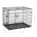 Metalowa klatka dla psa, kojec, rozmiar L 76x53x59 cm , REBEL ANIMALS