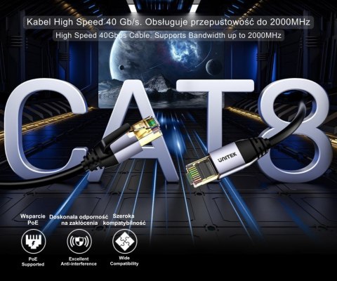 PATCHCORD C18149AGY03-15M S/FTP KAT. 8, 15 m UNITEK