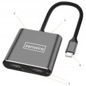 ADAPTER HUB Przejściówka USB- C 4W1 2x HDMI 4K USB 3.0 Zenwire BYL-2309